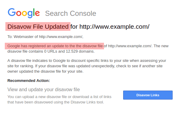 Disavow File Updated - HIGHLIGHTED