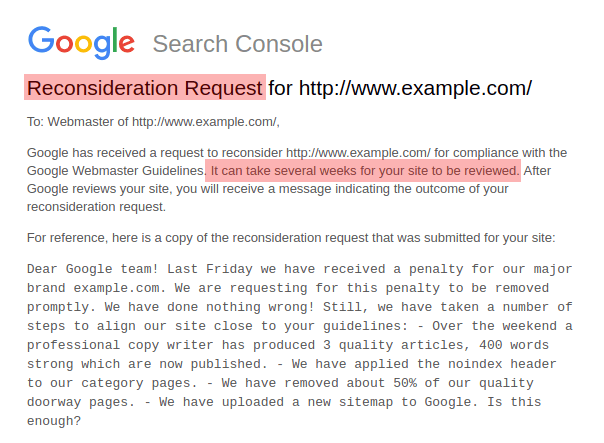 Reconsideration Request - HIGHLIGHTED