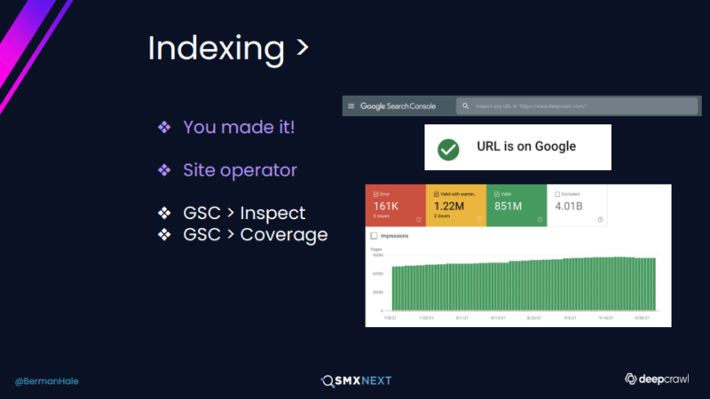 reviewing site indexing in GSC